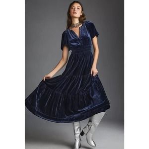 New Anthropologie Somerset Velvet Maxi Dress